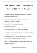 HESI RN PEDS EXAM V1 Questions and  Answers 100&percnt; Solved &vert; Graded A&plus;
