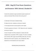 HESI - Nsg123 Final Exam Questions  and Answers 100&percnt; Solved &vert; Graded A&plus;