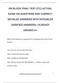 HR BLOCK FINAL TEST &lpar;ITC&rpar; ACTUAL  EXAM 100 QUESTIONS AND CORRECT  DETAILED ANSWERS WITH RATIONLES  &lpar;VERIFIED ANSWERS&rpar; &vert; ALREADY  GRADED A&plus;