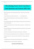 Microbiology Exam 1 SLCC Lisa Davis Exam Questions and Answers 100&percnt; Pass