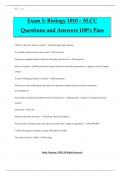 Exam 1&colon; Biology 1010 &ndash; SLCC Questions and Answers 100&percnt; Pass