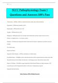 SLCC Pathophysiology Exam 1 Questions and Answers 100&percnt; Pass