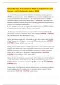 CDC Infection Preventionist Post Test Questions and  Answers with Rationales Latest 2025