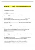 DANCE EXAM 1Questions and answers 