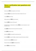 Dance certification test questions and  answers 