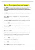Dance Exam 1questions and answers 