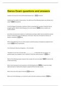 Dance Exam questions and answers