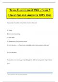 Texas Government 2306 - Exam 3 Questions and Answers 100&percnt; Pass