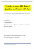 Texas Government 2306 - Exam 2 Questions and Answers 100&percnt; Pass