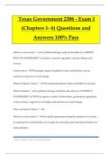 Texas Government 2306 - Exam 1 &lpar;Chapters 1- 6&rpar; Questions and Answers 100&percnt; Pass