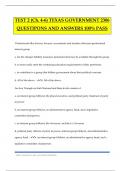 TEST 2 &lpar;Ch&period; 4-6&rpar; TEXAS GOVERNMENT 2306 QUESTIPONS AND ANSWERS 100&percnt; PASS