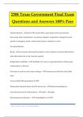 Texas Government 2306 Bundled Exams Questions and Answers 100&percnt; Pass Guaranteed 