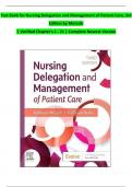 Test Bank for Nursing Delegation and Management of Patient Care&comma; 3rd Edition by Motacki  &vert; Verified Chapter's 1 - 21 &vert; Complete Newest Version