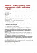 NURS2502 - Pathophysiology Exam 2 questions and  answers study guide verified A&plus;