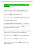 CTE&sol;Final Exam Review questions and  answers