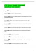 CTE Exam - Health Sciences 2  questions and answers 