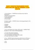OBJECT-ORIENTED PROGRAMMING EXAM 1 QUESTIONS AND VERIFIED ANSWERS LATEST UPDATED