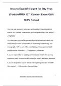 Intro to Expl Sfty Mgmt for Sfty Pros  &lpar;Cert&rpar; &lpar;AMMO 107&rpar; Content Exam Q&A  100&percnt; Solved