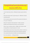 Weightlifting Exam Questions and Answers 100&percnt; Pass
