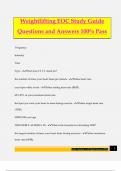Weightlifting EOC Study Guide Questions and Answers 100&percnt; Pass