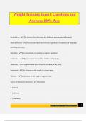 Weight Training Exam 1 Questions and Answers 100&percnt; Pass