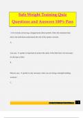 Safe Weight Training Quiz Questions and Answers 100&percnt; Pass