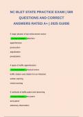 NC BLET STATE PRACTICE EXAM &vert; 500 QUESTIONS AND CORRECT ANSWERS RATED A&plus; &vert; 2025 GUIDE