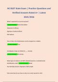 NC BLET State Exam &vert; Practice Questions and Verified Answers Rated A&plus; &vert; Latest 2025&sol;2026