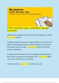   CCHT practice exam questions solved correctly&period;  AAMI Chemical Analysis of water used for hemodialysis is tested - Ans>> >> annually  A dialysis technician observes a drop of blood on the surface of a patient's hemodialysis machine&period; Wh