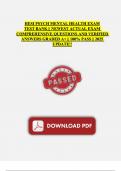 HESI PSYCH MENTAL HEALTH EXAM TEST BANK &vert;&vert; NEWEST ACTUAL EXAM COMPREHENSIVE QUESTIONS AND VERIFIED ANSWERS GRADED A&plus; &vert;&vert; 100&percnt; PASS &vert;&vert; 2025 UPDATE&excl;&excl;