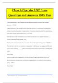 Class A Operator UST Exam Questions and Answers 100&percnt; Pass