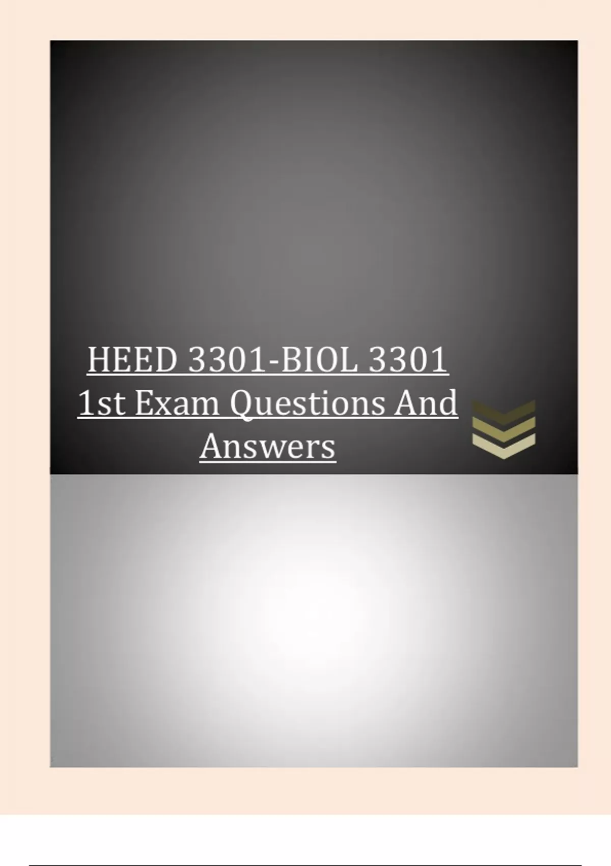 Heed Def HEED 3301-BIOL 3301 1st Exam Questions And Answers - HEED 3301-BIOL ...