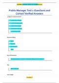 Publix Manager Test 1 Questions and  Correct Verified Answers