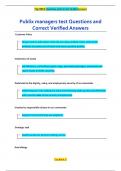 Publix managers test Questions and Correct Verified Answers