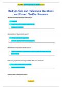 Rad 370 Skin and melanoma Questions  and Correct Verified Answers