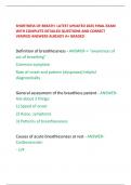 SHORTNESS OF BREATH  LATEST UPDATED 2025 FINAL EXAM WITH COMPLETE DETAILED QUESTIONS AND CORRECT VERIFIED ANSWERS ALREADY A&plus; GRADED