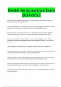NC Dental Jurisprudence Exam Bundle pack with complete questions and answers 100&percnt; correct