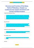 Structure & Function of the Body Ed Questions and Correct Verified Answers