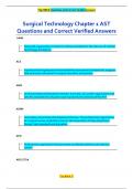 Surgical Technology Chapter 1 AST Questions and Correct Verified Answers
