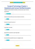 Surgical Technology Questions and Correct Verified Answers