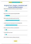 Surgical Tech&period; Chapter 1 Questions and  Correct Verified Answers