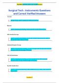Surgical Tech &colon; Instruments Questions  and Correct Verified Answers