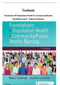 TESTBANK FOR FOUNDATION OF POPULATION HEALTH FOR COMMUNITY PUBLIC HEALTH NURSING 5th EDITION STANHOPE&period;pdf