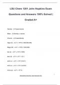 LSU Chem 1201 John Hopkins Exam  Questions and Answers 100&percnt; Solved &vert;  Graded A&plus;