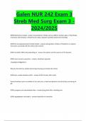 Galen NUR 242 Exam 3 Streb Med Surg Exam 3 - 2024&sol;2025