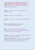 MISSOURI BOATING LICENSE EXAM &lpar;ACTUAL  2025&rpar; QUESTIONS & VERIFIED ANSWERS