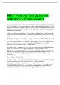 RBC 1 Practice Test Questions with 100&percnt; Correct Answers 