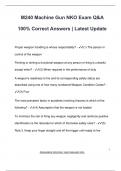 M240 Machine Gun NKO Exam Q&A  100&percnt; Correct Answers &vert; Latest Update