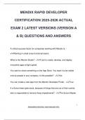 MENDIX RAPID DEVELOPER  CERTIFICATION 2025-2026 ACTUAL  EXAM 2 LATEST VERSIONS &lpar;VERSION A  & B&rpar; QUESTIONS AND ANSWERS