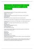 MEDSURG RESPIRATORY EXAM QUESTIONS WITH COMPLETE ANSWERS 